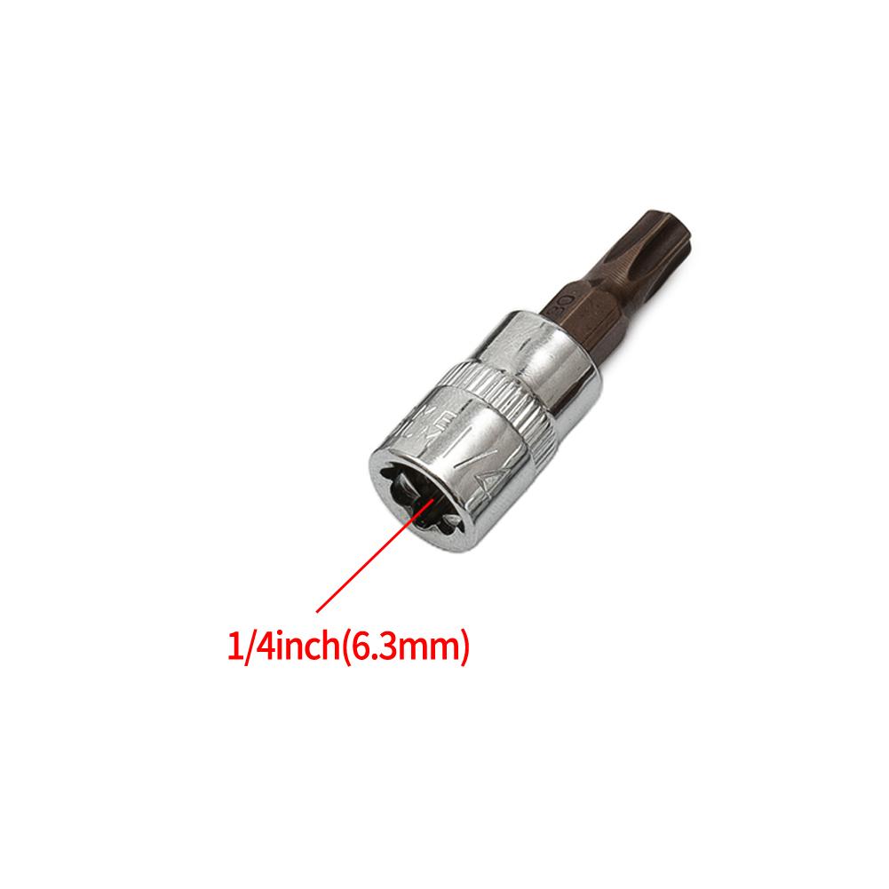 Для набора бит Torx T10-T40, 6 шт., 1/4 дюйма, шестигранный хвостовик, изготовлен из хромованадиевой стали для надежной работы