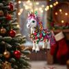 2D Acrylic Christmas Horse Pendant Ornament Festive Decoration For Indoor Outdoor Trees Hanging Decoration Party Accessories