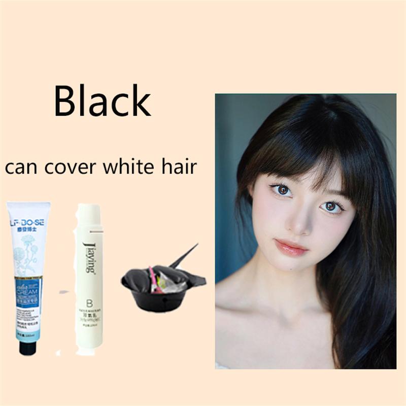 Модная новая краска для волос с ботаническим экстрактом для мужчин, женщин, студенческая краска для волос, черный, синий, коричневый набор красок для волос, краска для волос может покрыть седые волосы для пожилых людей