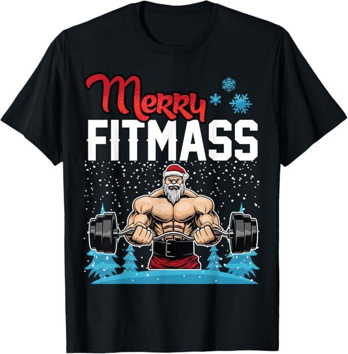 Merry Fitmass Funny Santa Bodybuilder Gym Fitness Workout Unisex unisex T-Shirt Unisex unisex T-Shirt