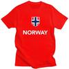 Модная футболка с норвежским флагом, мужская, с коротким рукавом, повседневная, 100% хлопок, приталенная, мерч