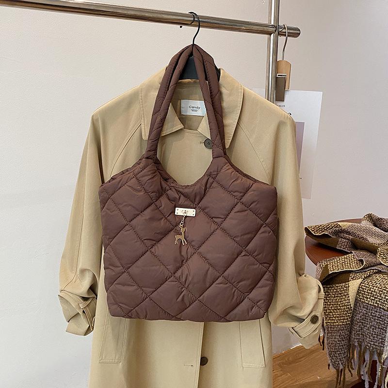 Women Padded Hobo Handbag Casual Crossbody Bag Diamond Quilted Tote Bag Padding Shoulder Bag Slouchy Travel Bag