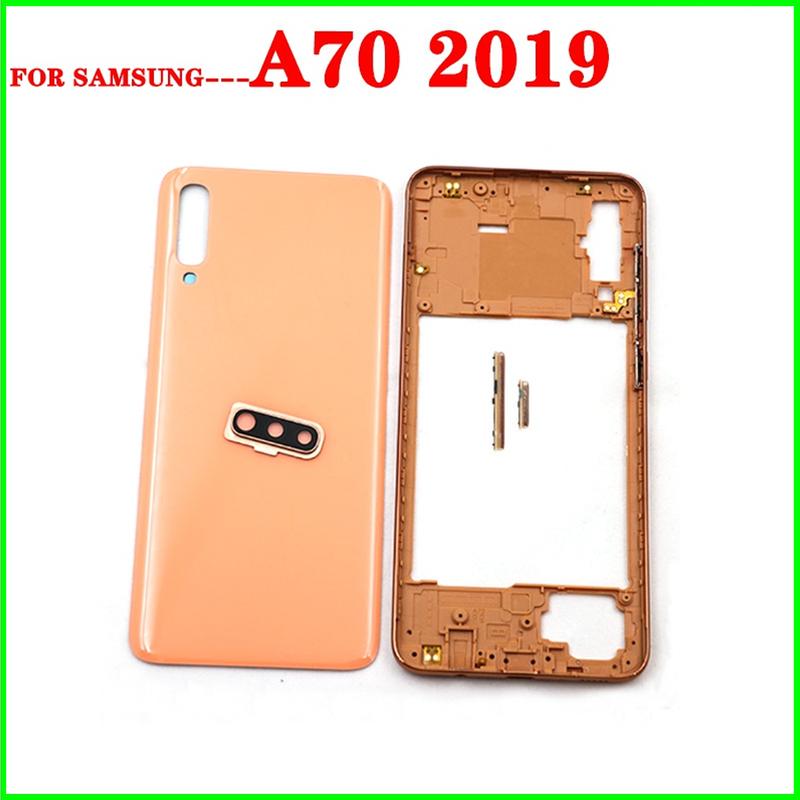 Rear Full Housing Frame For SAMSUNG Galaxy A70 2019 A705 Back Battery  Cover Case Housing +Middle Frame Button Camera Lens