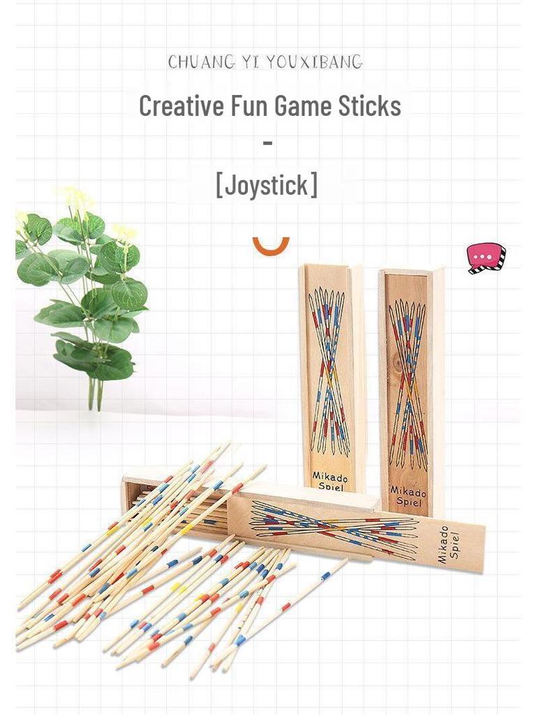 Wooden Pick-Up Sticks Table Game - Mikado Scatter Counting Sticks Educational Toy