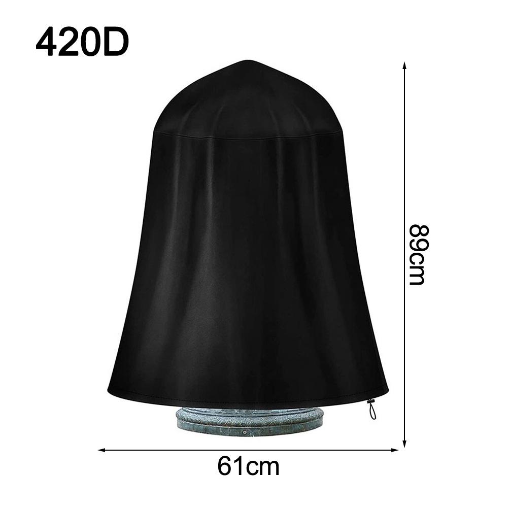 Outdoor Garden Fountain Cover 420D Oxford Waterproof Dustproof Round Bird Bath Protector For Round Fountains Furniture Covers