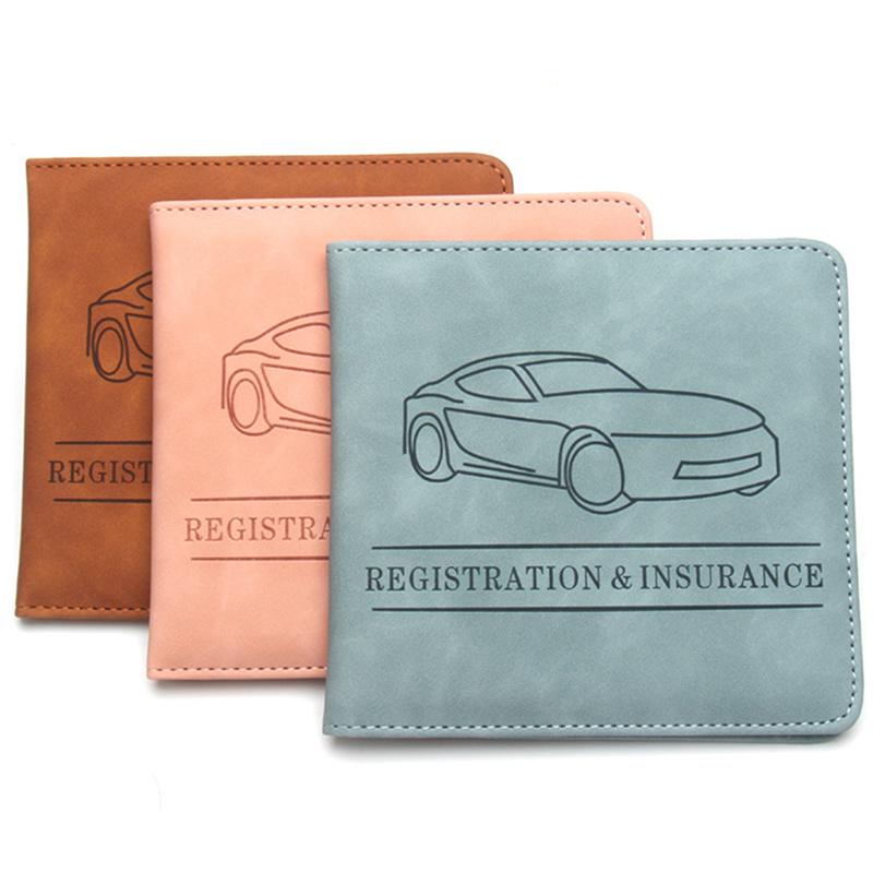 Car Insurance Information File Protection Case Folder PU Leather Short Motorcycle Driving License Protection Case Storage Bag