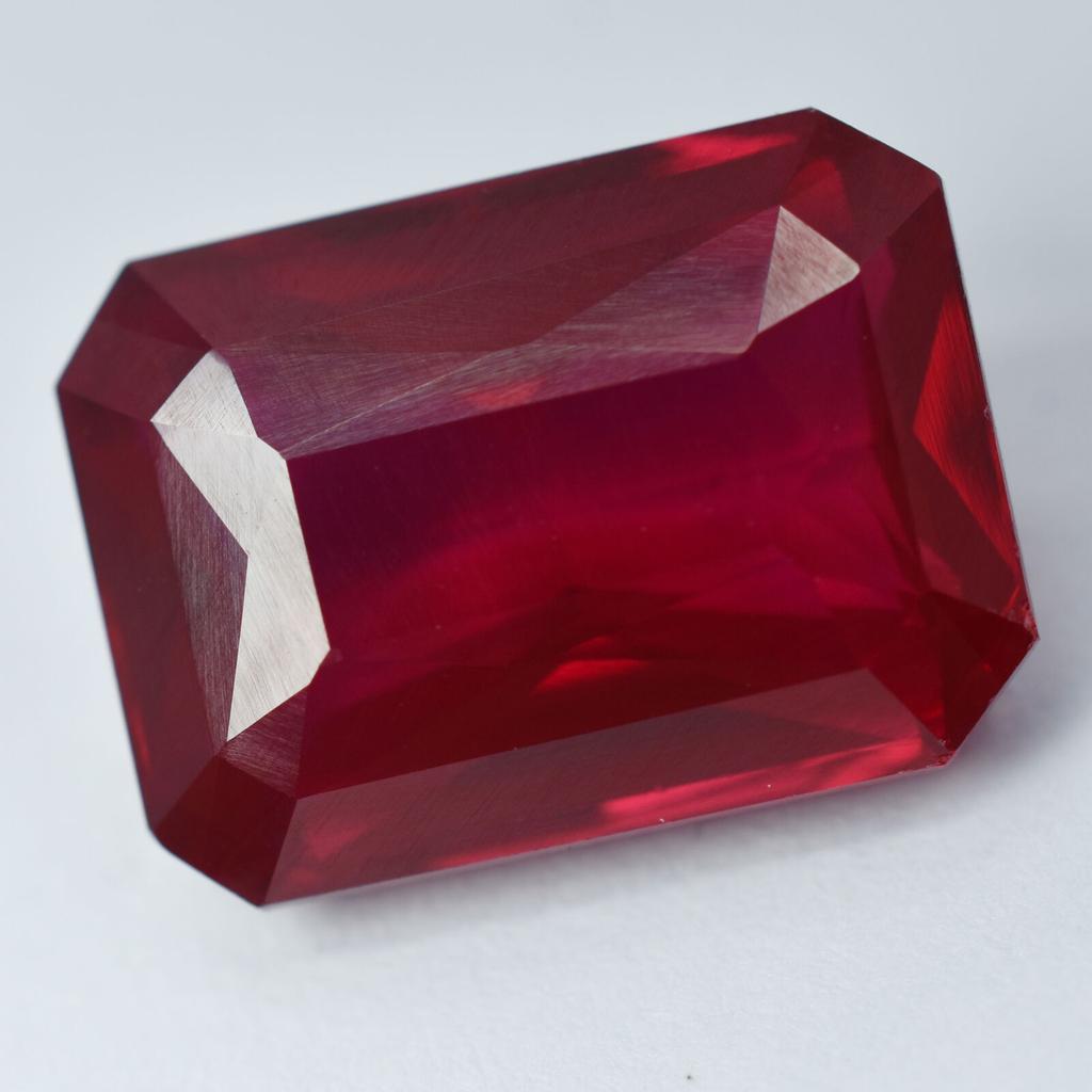 Natural Red Ruby Loose Gemstone 14.10 ct Emerald Cut Earing Size for Jewelry Making and Crafts