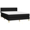 3130115 vidaXL Lit à sommier tapissier avec matelas Noir 140x200 cm Tissu