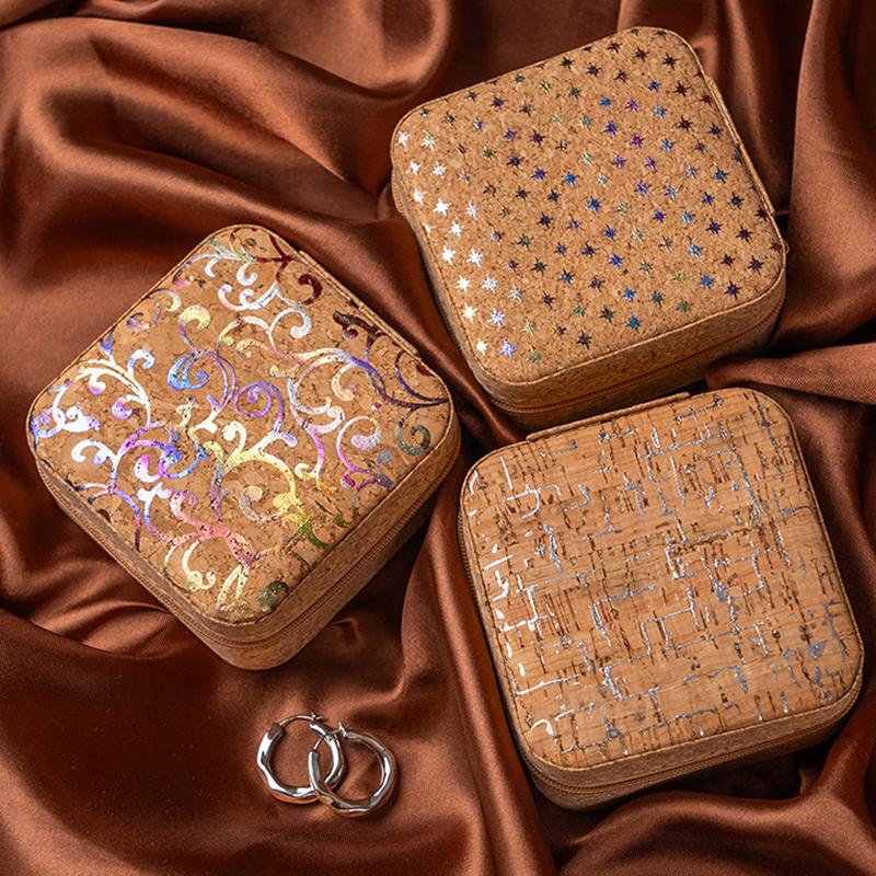 Ретро-шкатулка для украшений для женщин, ожерелье, кольцо, серьги, органайзер, держатель, дорожный портативный квадратный кейс для хранения украшений на молнии