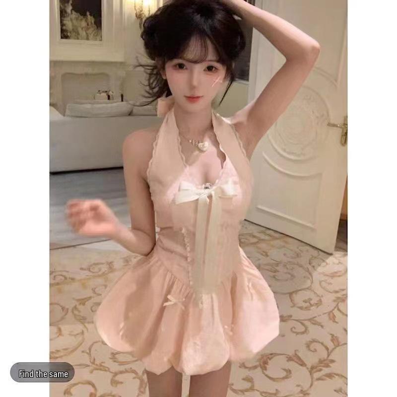 2025 Корейская весна Принцесса Стиль Slim Fit Пышное платье Кардиган