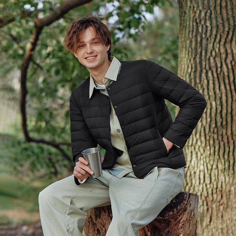 Tanboer Men's Lightweight Collarless Duck Down Jacket TA5330109A