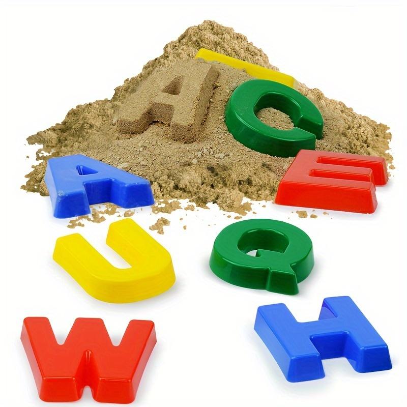 ABC Learning Alphabet Sand Mold Uppercase Letters Beach Toy Play Set for Kids Toddlers Match Game Color Sorting Montessori Toys