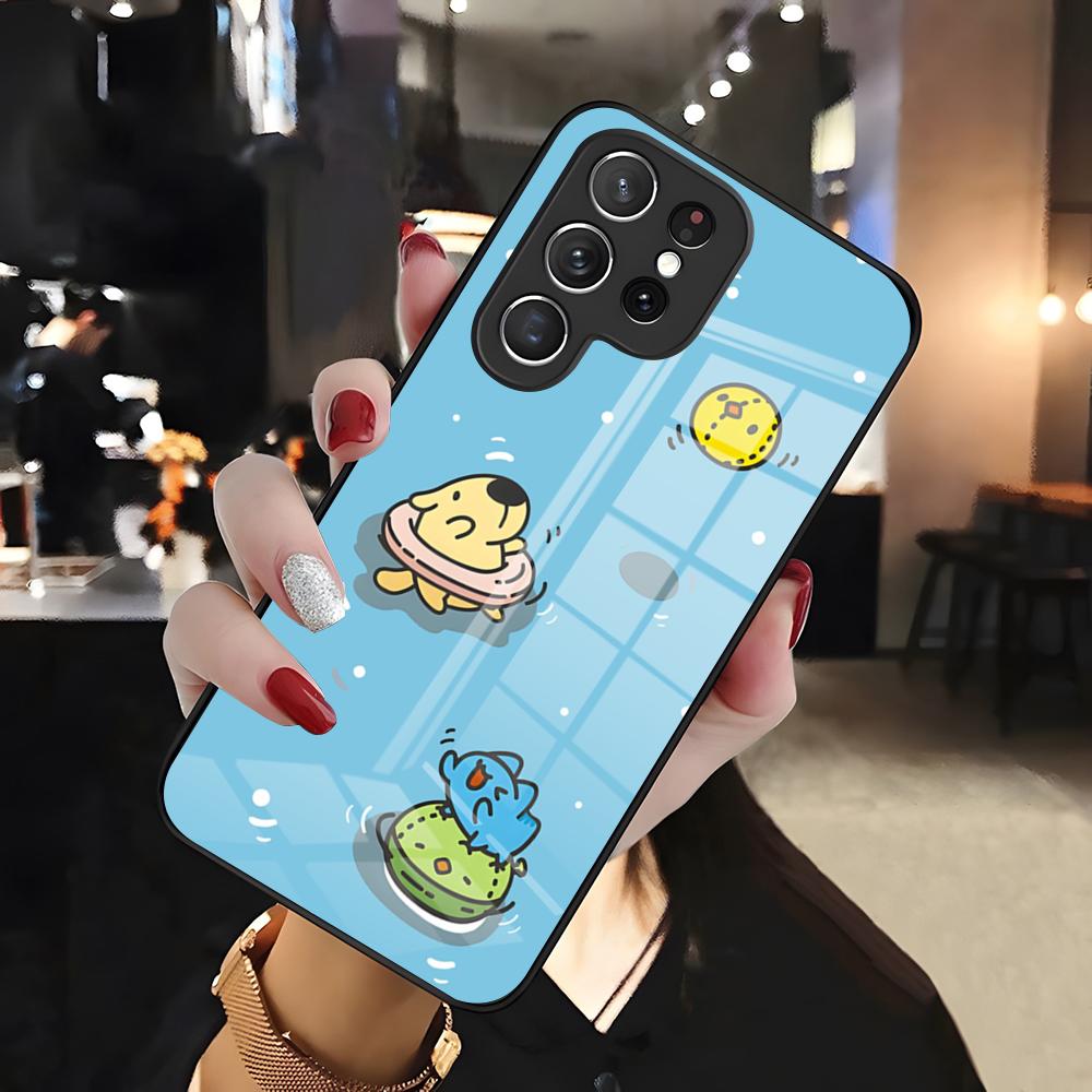 Милый чехол для телефона B-Bugcat Capoo для Samsung S26 S25 Edge Ultra 24 23 22 21 Ultra Plus Fe A55 56 15 4G 5G Стеклянная крышка