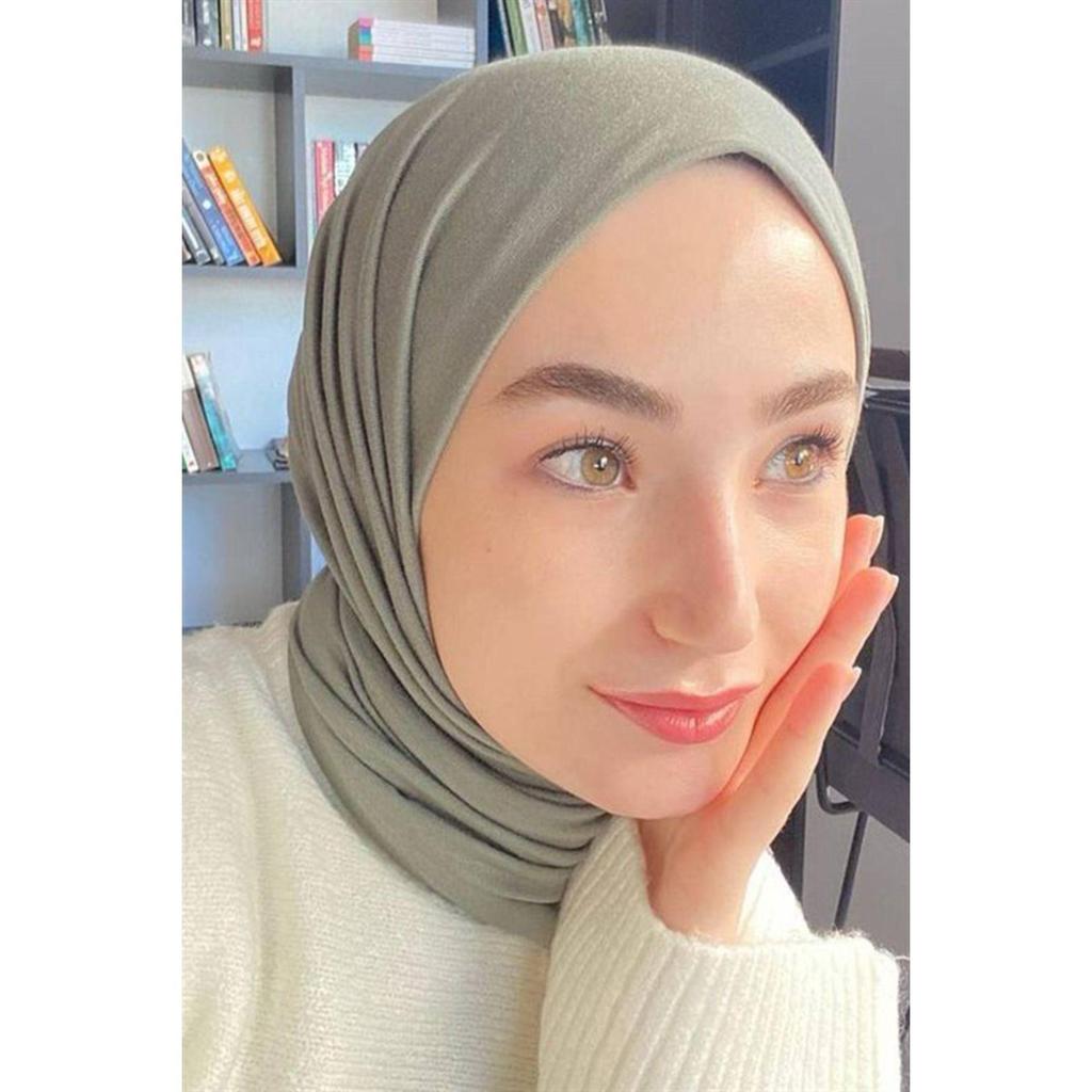 Premium Jersey Hijab Oregano Green