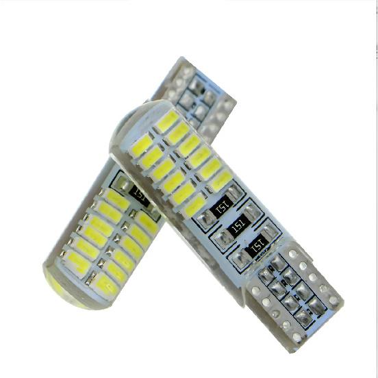 Pair of 3014 24smd Led Bulbs T10 Fixed Light + Gel Strobe
