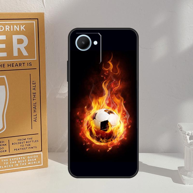 Чехол Fire Football Soccer Ball Для Realme 14 11 10 12 13 Pro Plus GT 7 5 Pro GT 6 6T C67 C61 C53 C51 C21Y C25S C75 C55