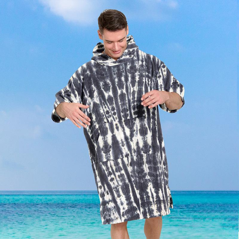 Быстросохнущее худи-полотенце и халат тай-дай для серфинга, плавания и пляжа
