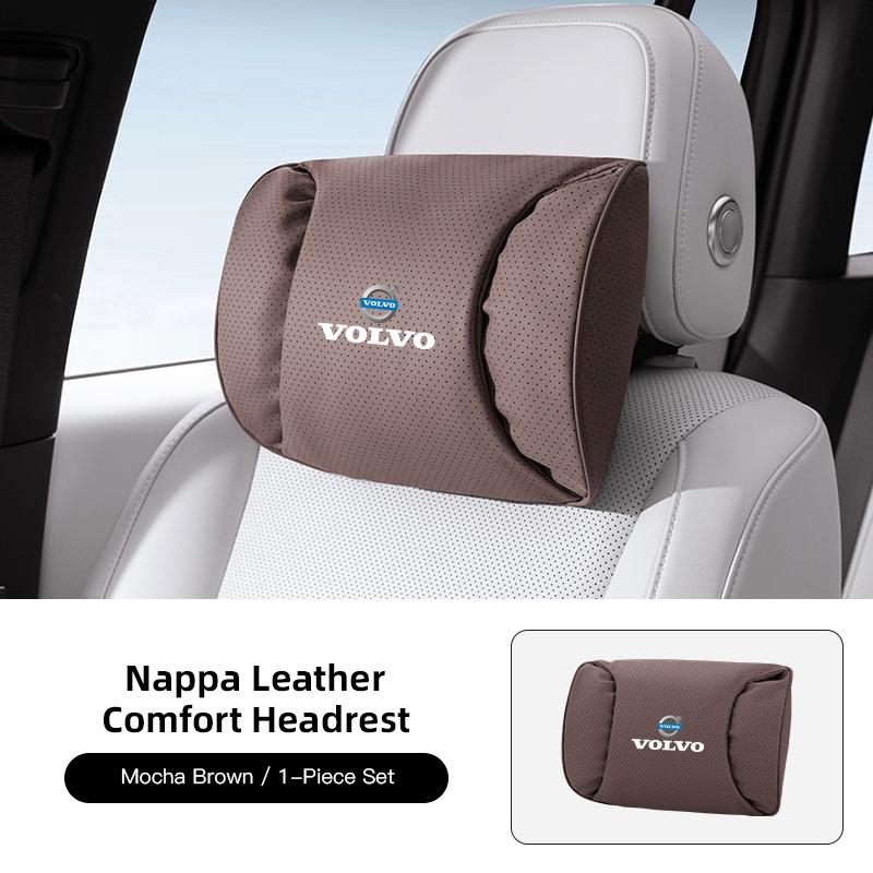 mrjvb7 Keychain Leather Car Seat Headrest High-quality Comfort Waist Rest Neck Pillow Auto Interiors For Volvo Rdesign V60 V40 XC60 V50