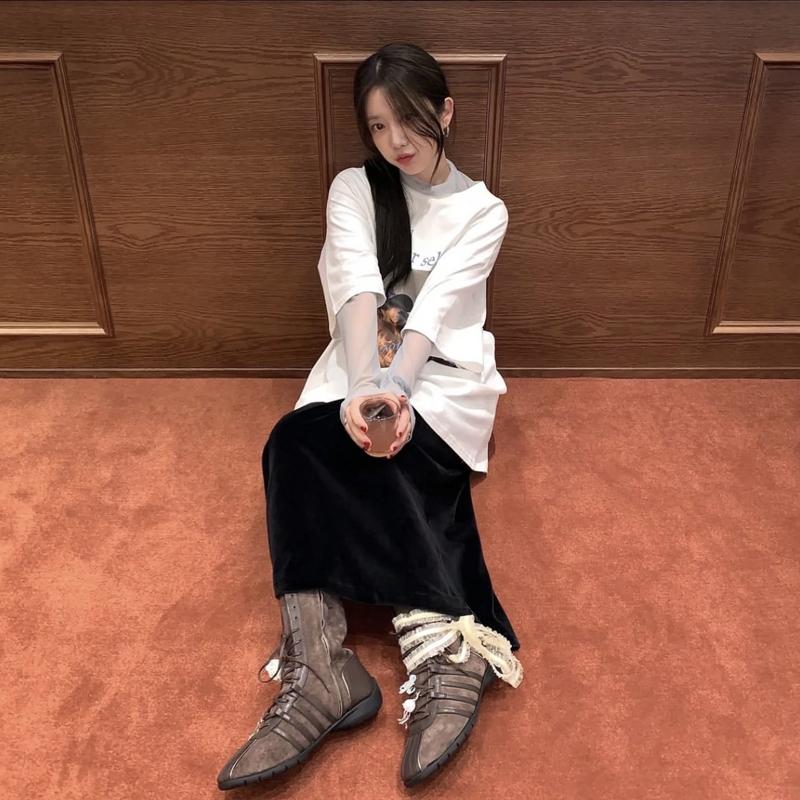 Женские балетные туфли ботинки Thi Bot 2025 Новые из натуральной кожи на шнуровке Ретро ботинки корейские весенние