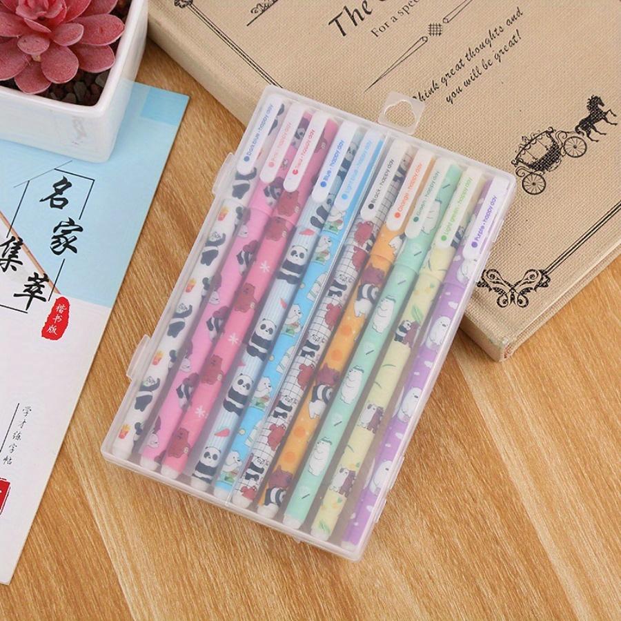 10 PCS Creative Colored Pens Cute Panda Animal Patterns 0.38mm Student Stationery Marker Pen Set for Coloring Books Drawing, Journaling, Back School