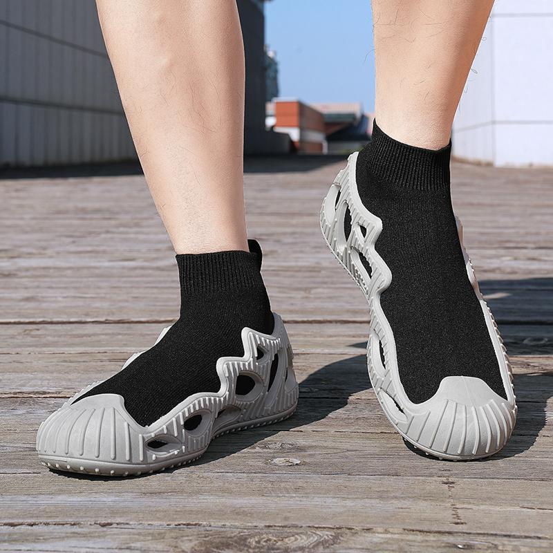 Мужские носки, кроссовки, кроссовки для бега на открытом воздухе, спортивные дышащие эластичные сетчатые летние легкие кроссовки для отдыха, большие размеры