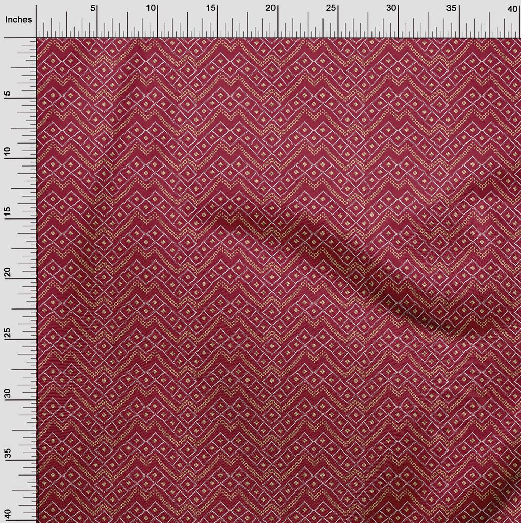 oneOone Ткань Cotton Flex Carmine Red с геометрическим узором Bandhani Craft Projects Decor Fabric Printed By The Yard 40 Inch