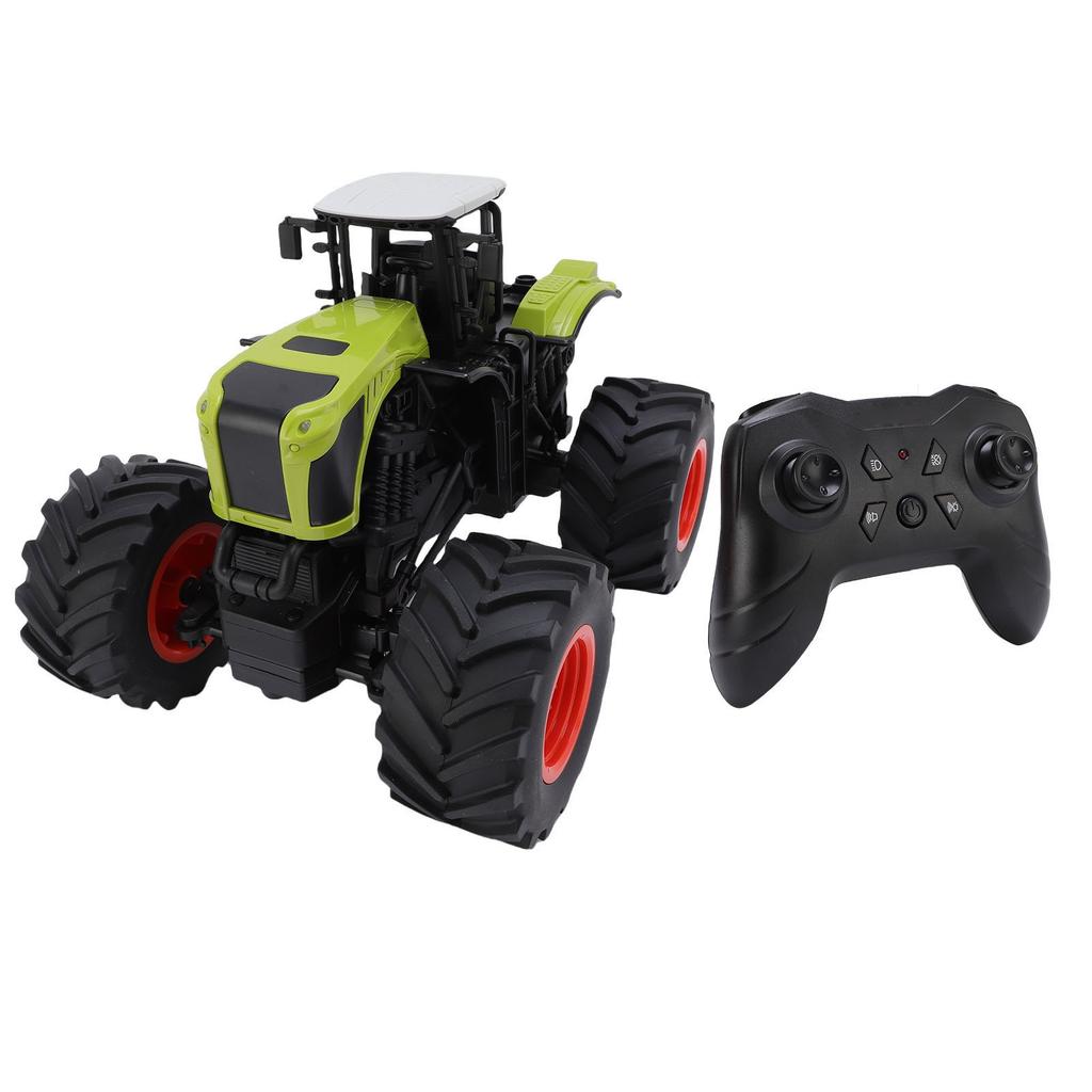 2.4Ghz Remote Control Tractor Toy Rechargeable Farm Toy Tractor with Light TPR Tires for Toddlers