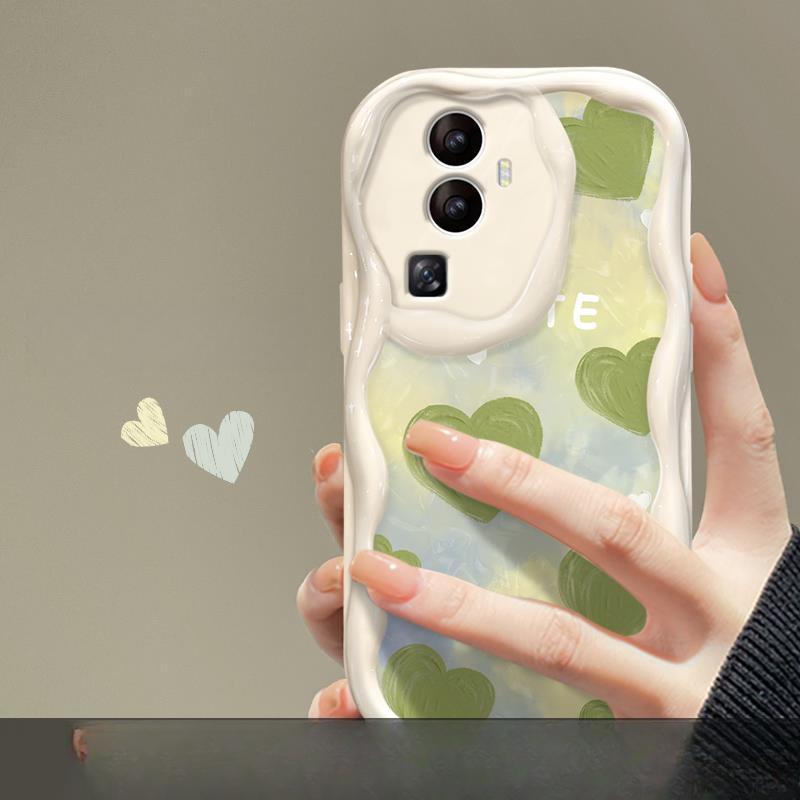 Подходит для чехла для мобильного телефона Opporeno10pro Нишевый R17/15 Зеленая цепочка любви A53/97 Полная защита от падений