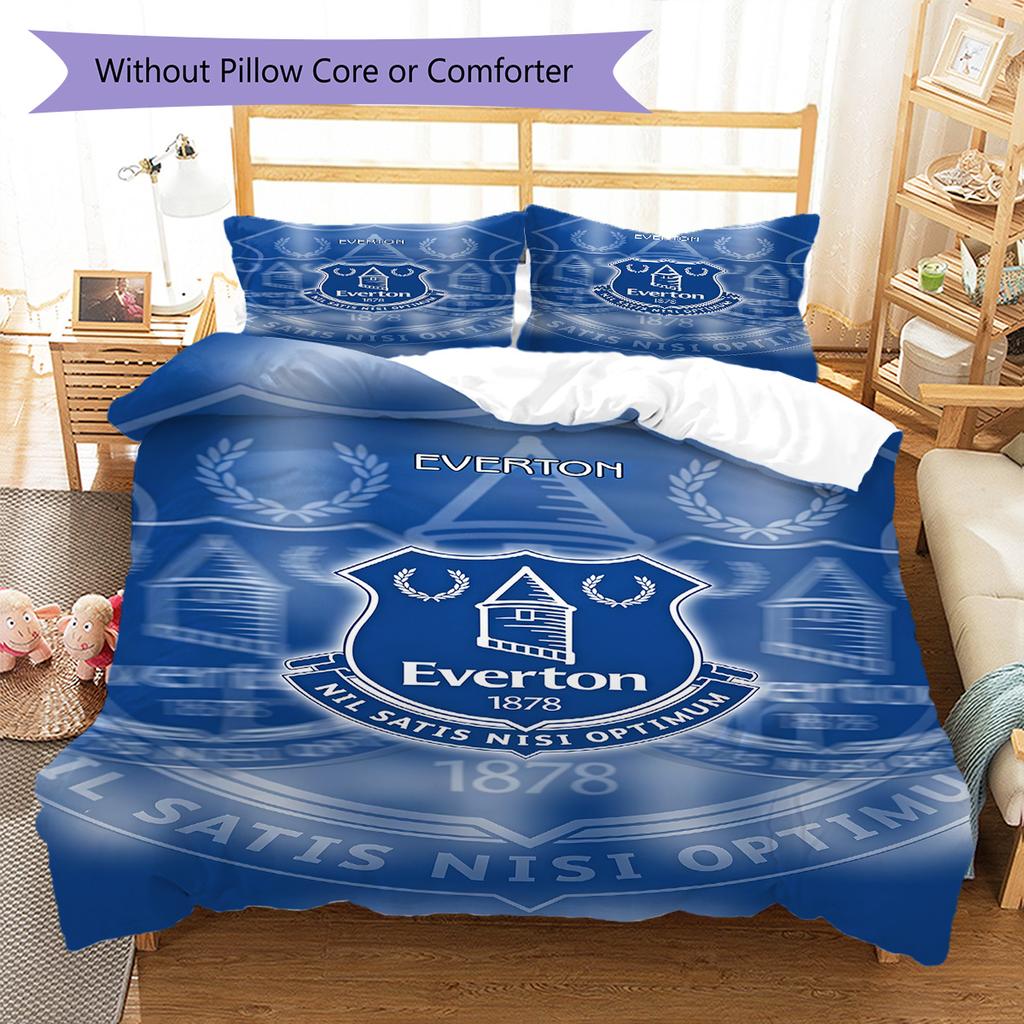 Everton logo Pattern Bedding Quilt Set Quilt Cover Pillowcase Home Decoration Birthday Gift (1 * duvet cover + 2 * pillowcase, without core)