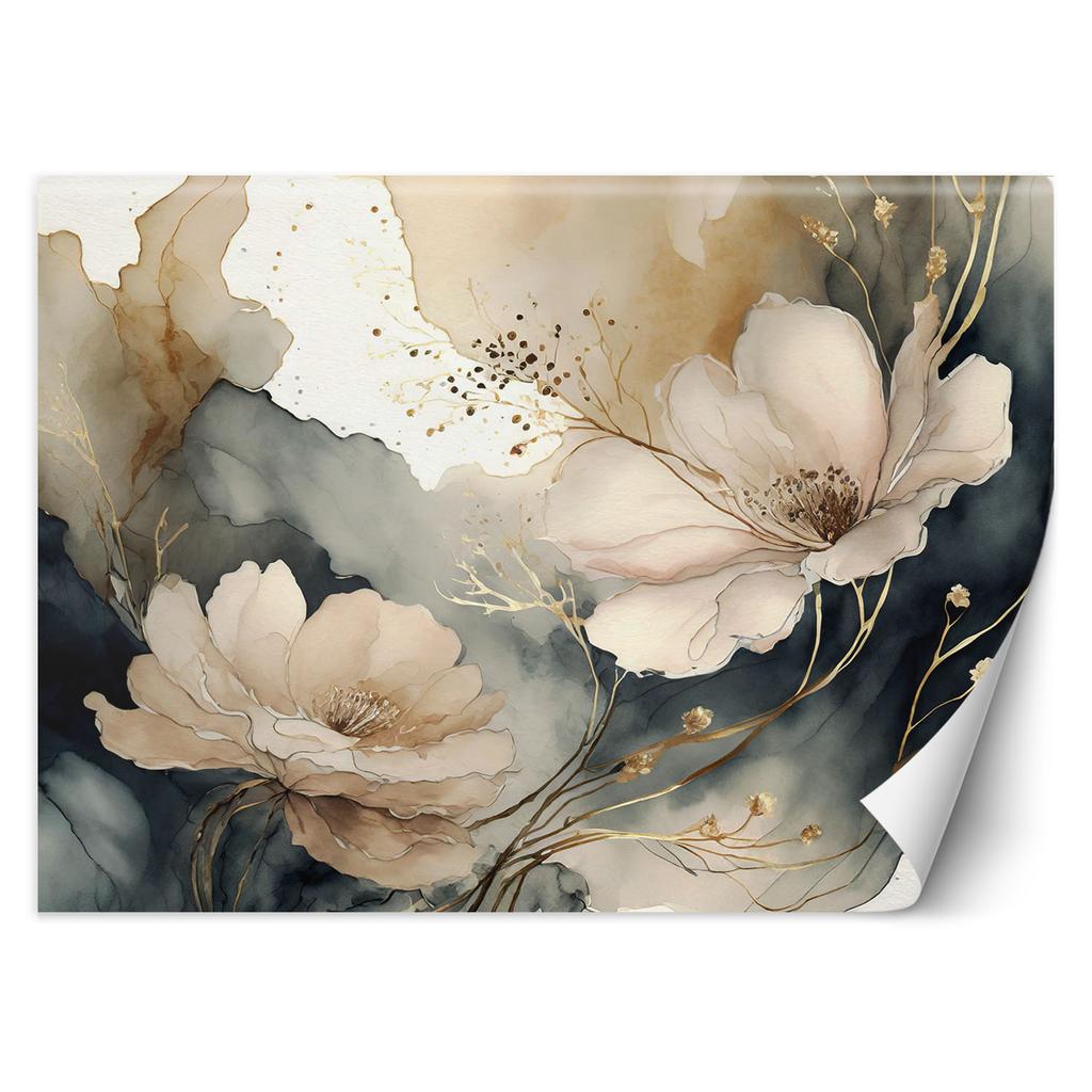 Wallpaper Abstract Watercolor Flowers