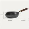 24CM Nonstick Wok Wooden Handle Non-Stick Pan with Lid Iron Wok for Home Camping Restaurant Hotel Kitchen