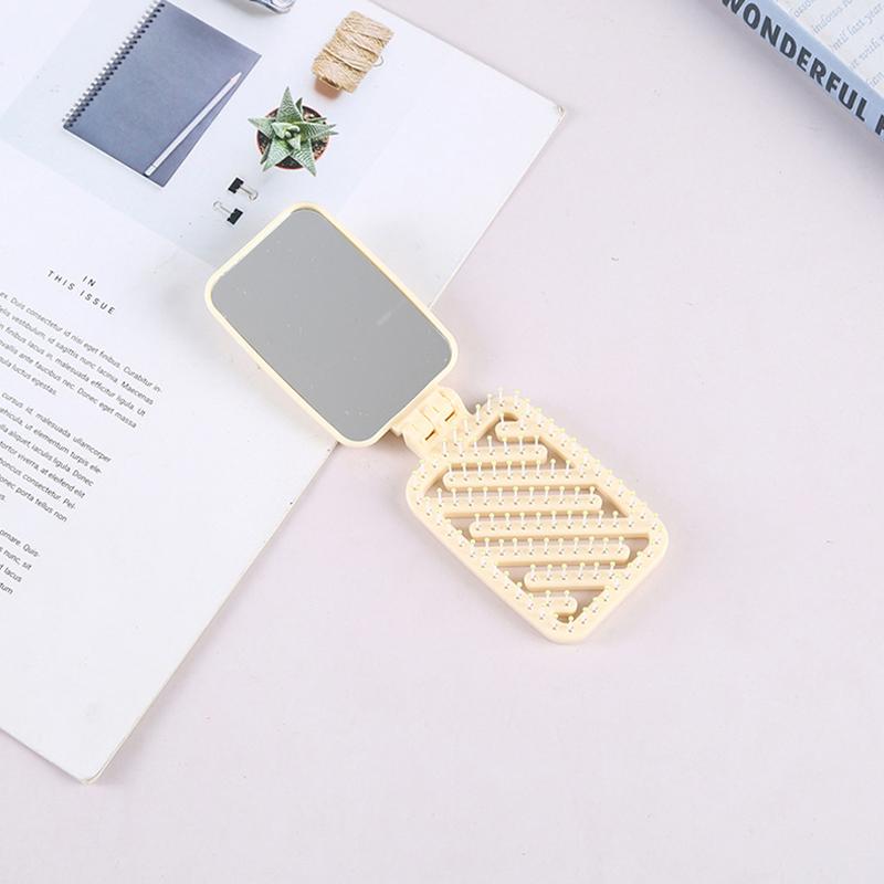 Мини карманное зеркало складная расческа для девочки женщины портативное квадратное карманное маленькое дорожное массажная расческа для волос с зеркалом аксессуар для укладки