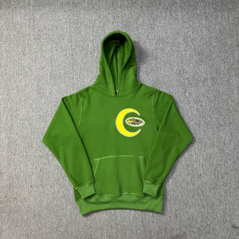 Corteiz Streetwear Hooded Sweatshirt Jogger Set Cotton Green Unisex Outfit Casual Daily Wear
