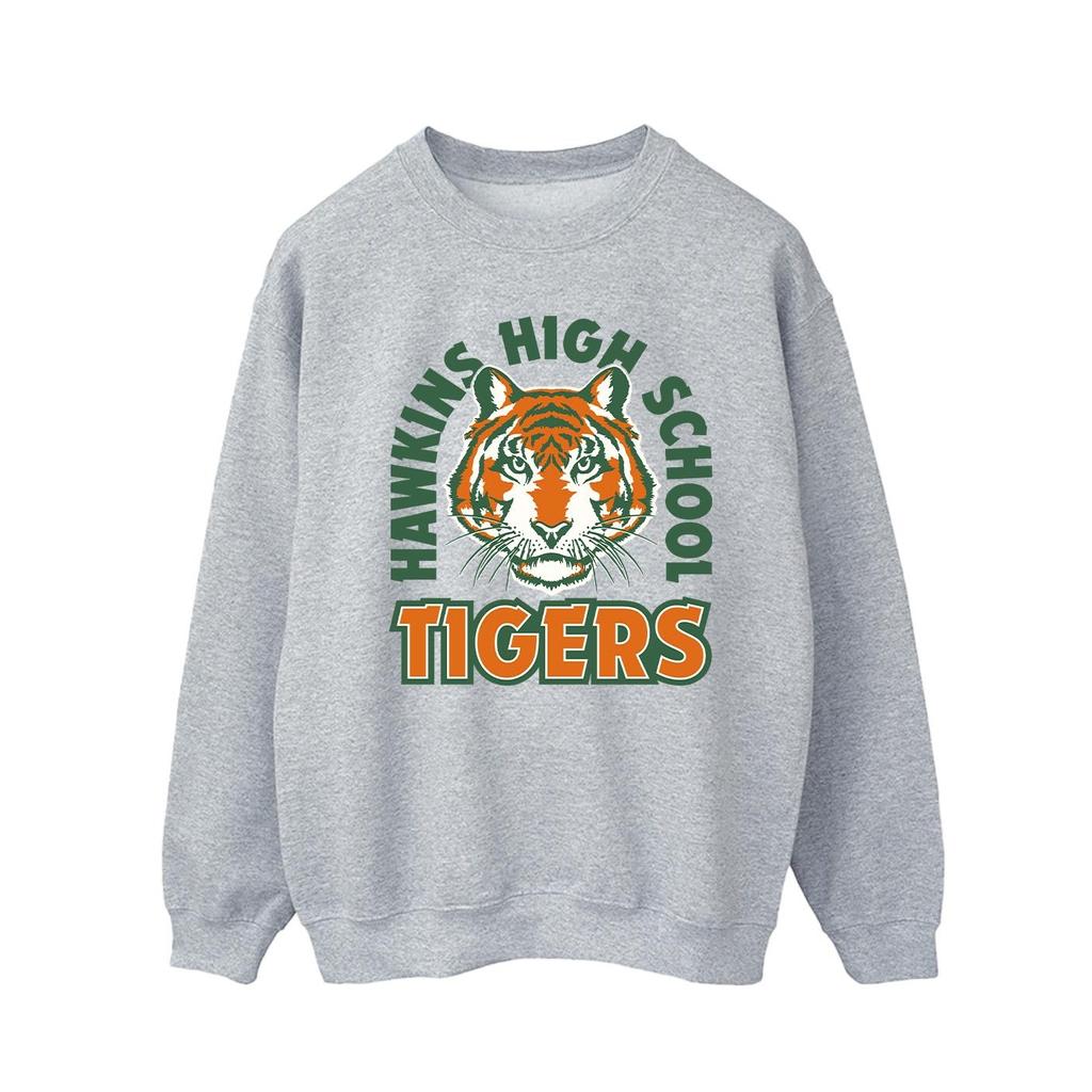 Netflix Mens Stranger Things Hawkins Arch Tiger Sweatshirt