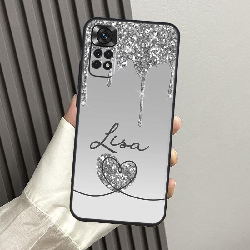 Personalised shinee hearts name initials Case For Xiaomi Redmi Note 11 11S 10 10S 9S 8 12 Pro Redmi 9 10 12C 9C 9T 10A 10C Cover