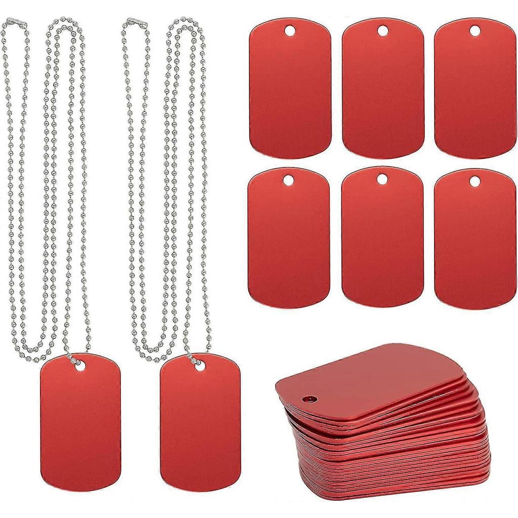 Aluminum Blank Tags Stamping Blanks Dog Metal Tags Engraving Blanks With Necklace Chain Y