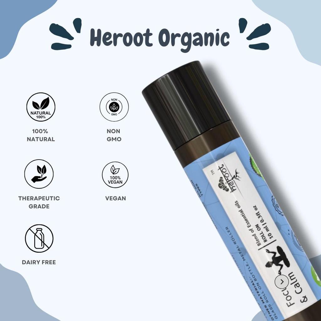 Focus & Calm Essential Oil Blend Roll On Frankincense, Sandalwood, Vetiver