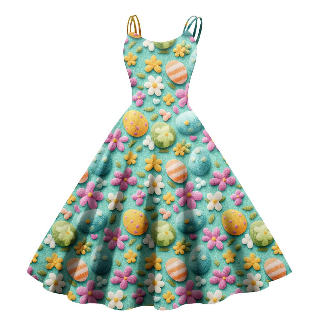 Women's Casual Fashion Print Sexy Off Shoulder Punk Retro Dress Retro Dress Dress