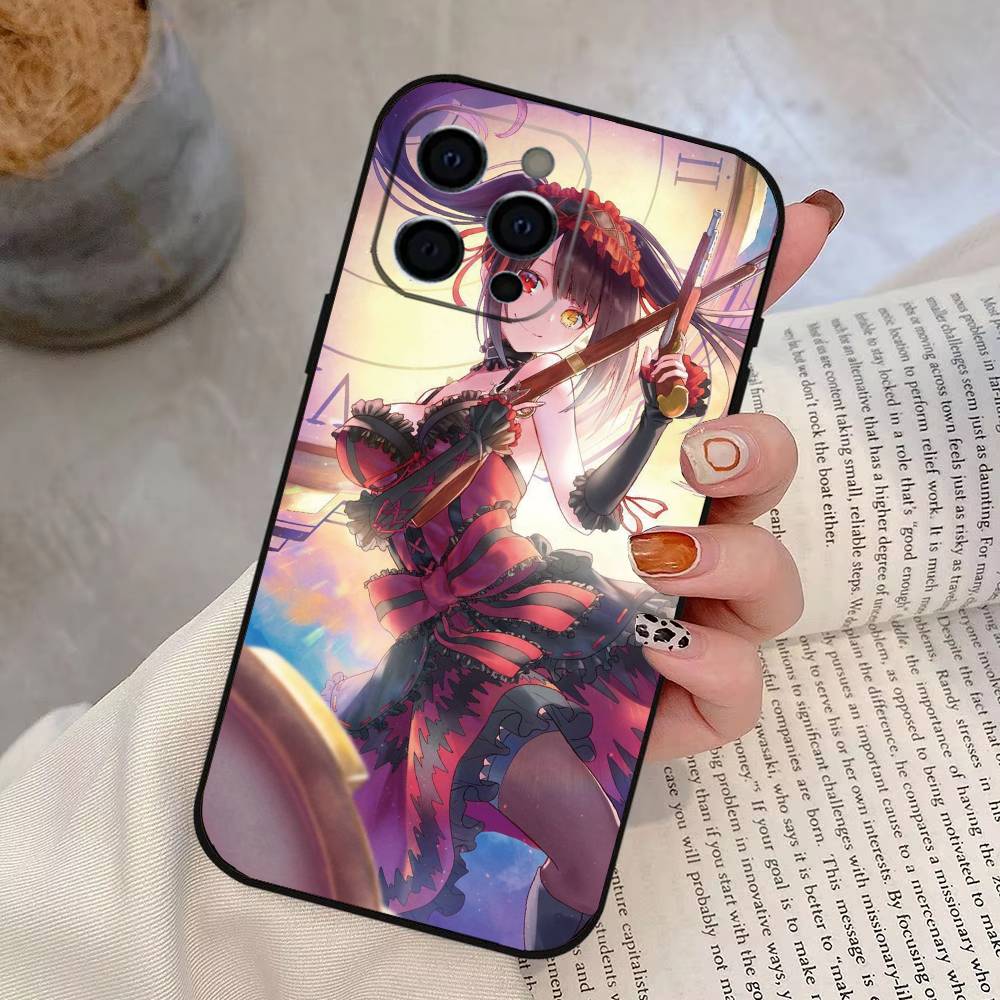 Чехол для телефона Date A Live Токисаки Куруми Для iPhone 17,16,15,14,13,12,11 Plus,Pro Max,XS,Мягкий силиконовый черный чехол