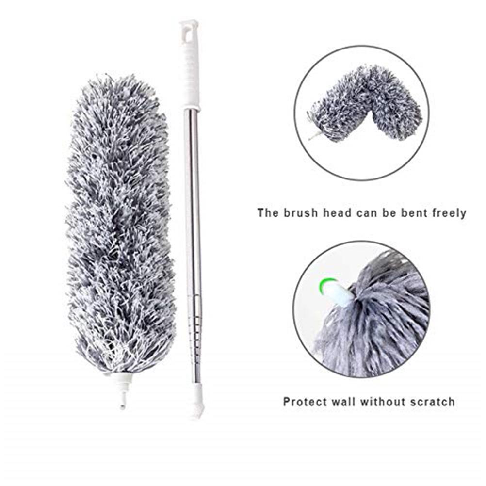 Microfiber Duster with Extension Pole with Bendable Head Extendable Duster for Cleaning Ceiling Fan Keyboard Furniture