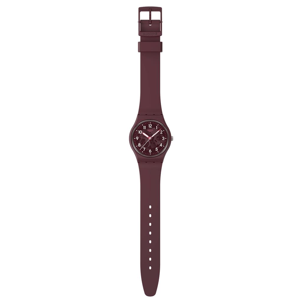 Swatch Мужские часы с кварцевым механизмом Швейцарские часы красный циферблат корпус из материала biosource SO28R115