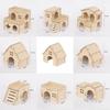 Durable Hamster House Natural Wooden Small Pets Hideaway New Hamster Hide Villa  for Chinchilla