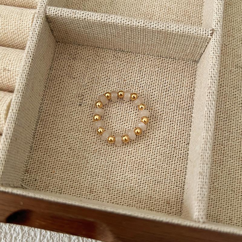 Кольцо с жемчугом, эластичное, женское, литературное, для ношения в несколько рядов, на указательный палец, высококачественное, ручной работы, ювелирное изделие