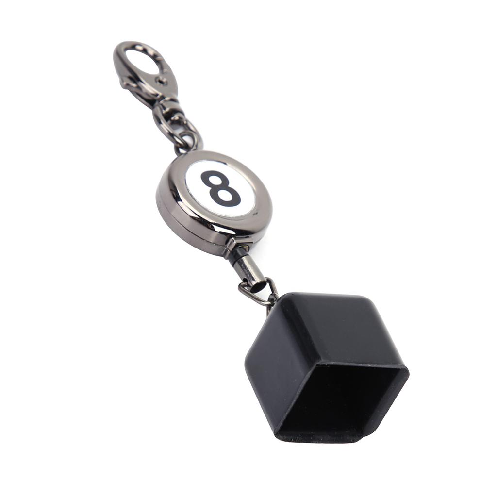 Portable Black Retractable Billiards Snooker Pool Cue Chalk Holder Drawing Key Ring