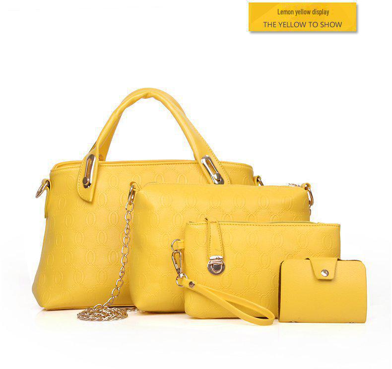 2024 Summer Women's Crocodile Pattern Handbag Set - Four-Piece with Bear Shoulder and Messenger Bags