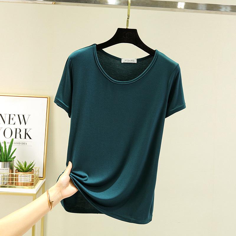 Женский универсальный летний топ с коротким рукавом 2025: Похудение, Свободный крой, Повседневная базовая футболка