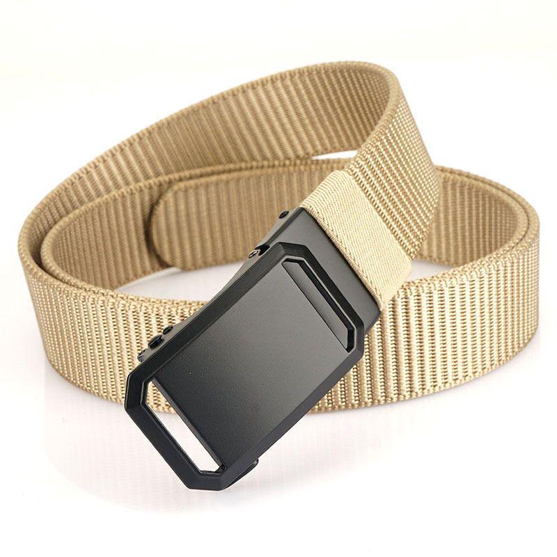 Men's Automatic Buckle Canvas Tactical Belt - Imitation Nylon, Outdoor Leisure, Military Style
