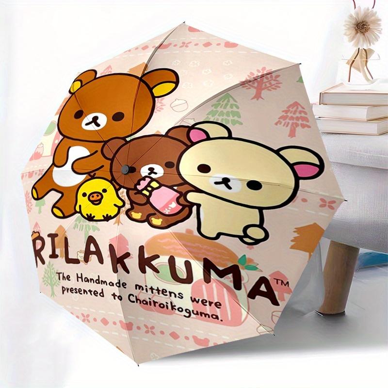 Rilakkuma,Bear Automatic Umbrella-Foldable, Durable 8-Bone Design, Compact and Stylish, Great for Camping, Halloween, Christmas, Mother's Da