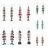 5Pairs Hook Piercing Salmon Fish Earrings Multi Segment Beach Drop Earrings  Girls