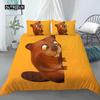 Пододеяльник с изображением бобра King Queen, забавный комплект постельного белья с милыми животными для детей и девочек, полиэстеровый чехол для одеяла и наволочки